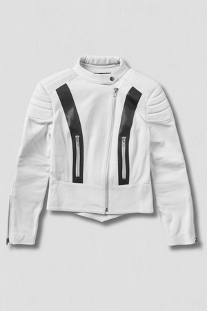 STARFIELD MX Armored Leather Jacket WHITE/BLACK – STELLAR