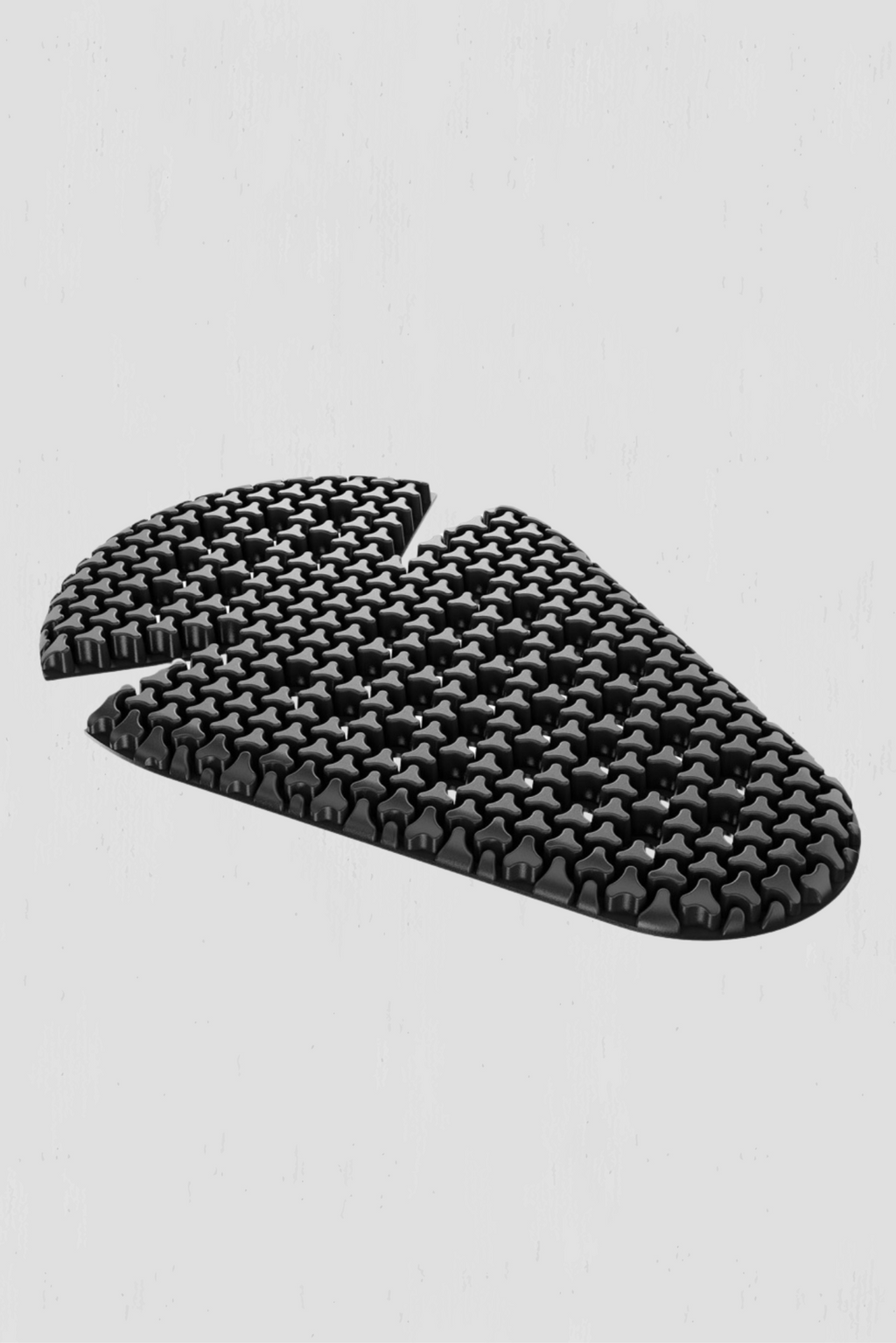 Black flex armor on a light gray background