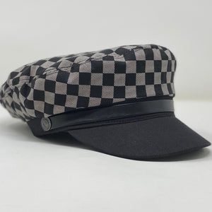 Black and Gray Checkered TRITON Moto Cap