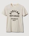 Stellar, Moto, functional art, moto gear, MOTO rally t-shirt, neckline, cotton, vintage, short sleeve, protective wear, functional fashion, motorcycle, shirt, tee, retro, fashion,  soft, airflow, resistant, strong, road race shirt
