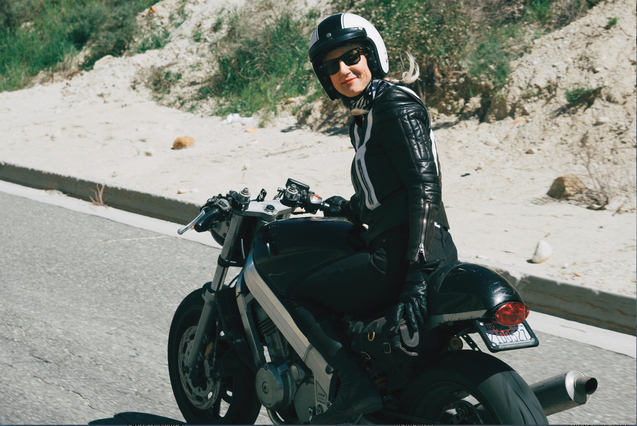 STARFIELD MX Armored Leather Jacket BLACK WHITE STELLAR Moto Brand