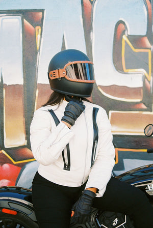 STARFIELD MX Armored Leather Jacket WHITE/BLACK STELLAR Moto Brand STARFIELD MX Armored Leather Jacket WHITE/BLACK STELLAR Moto Brand