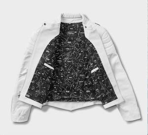 Stellar, Moto, functional art, moto gear, MOTO, vintage, protective wear, functional fashion, motorcycle, shirt, tee, retro, fashion, jacket,jacket, black, armored, soft, airflow, resistant, strong, STARFIELD MX Armored Leather Jacket white 