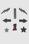 stars, reflective, helmet, 3M Scotchlite , vinyl, DOT, patches, quality, road safe, motorcycle, stellar, moto, retro, shine, hearts
