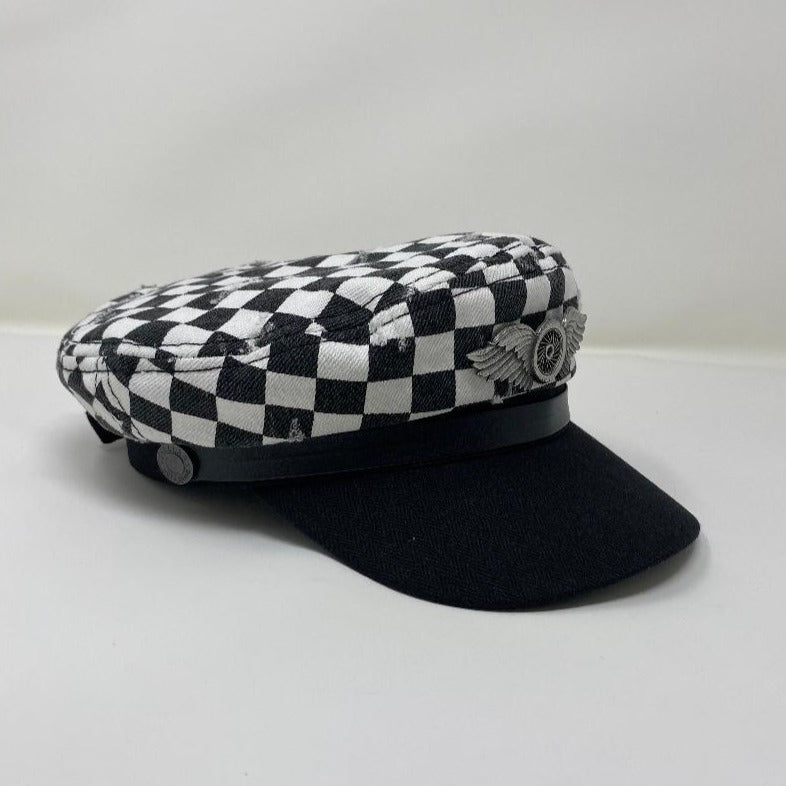 TTT gingham check logo cap（NAVY） Neighborhood Men's Gingham Hombre Check Dad Cap in Navy