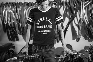 Stellar, Moto, functional art, moto gear, MOTO rally t-shirt, neckline, cotton, vintage, short sleeve, protective wear, functional fashion, motorcycle, shirt, tee, retro, fashion
