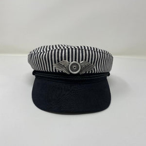 Black & White stripe TRITON Moto Cap